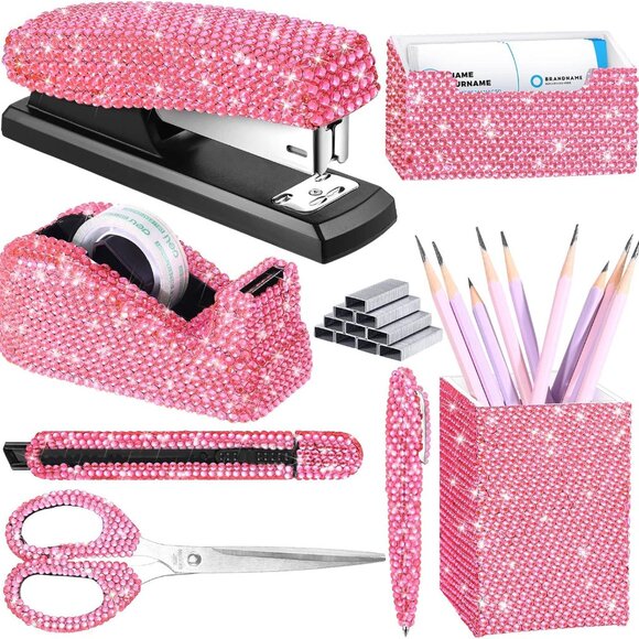 Sparkling Bling Things Other - NEW Sparkling Bling Swarovski Crystal Rhinestone Desk Set Pink Or Silver…